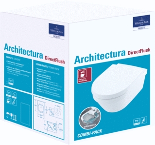 V&B Architectura wandcloset directflush met SC deksel (150)